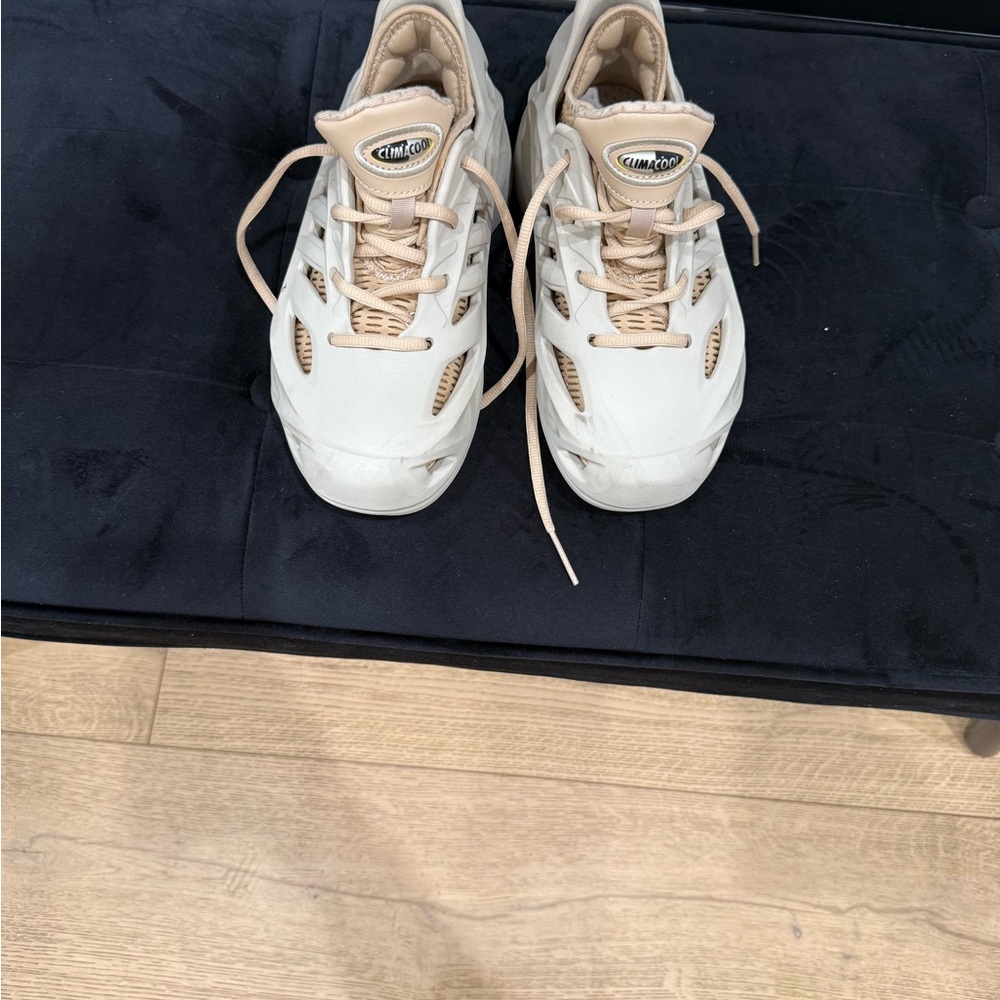 adidas Women's Beige and White Sneakers